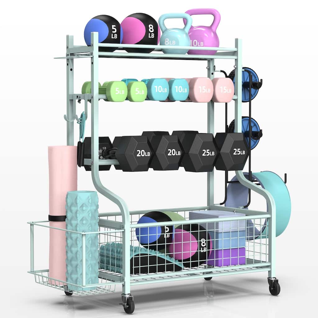 Dumbbell Rack with Wheels for Home Gym