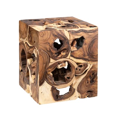 Square Suar Wood Natural End Table