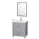 Option Gray / White Cultured Marble Top / Brushed Chrome