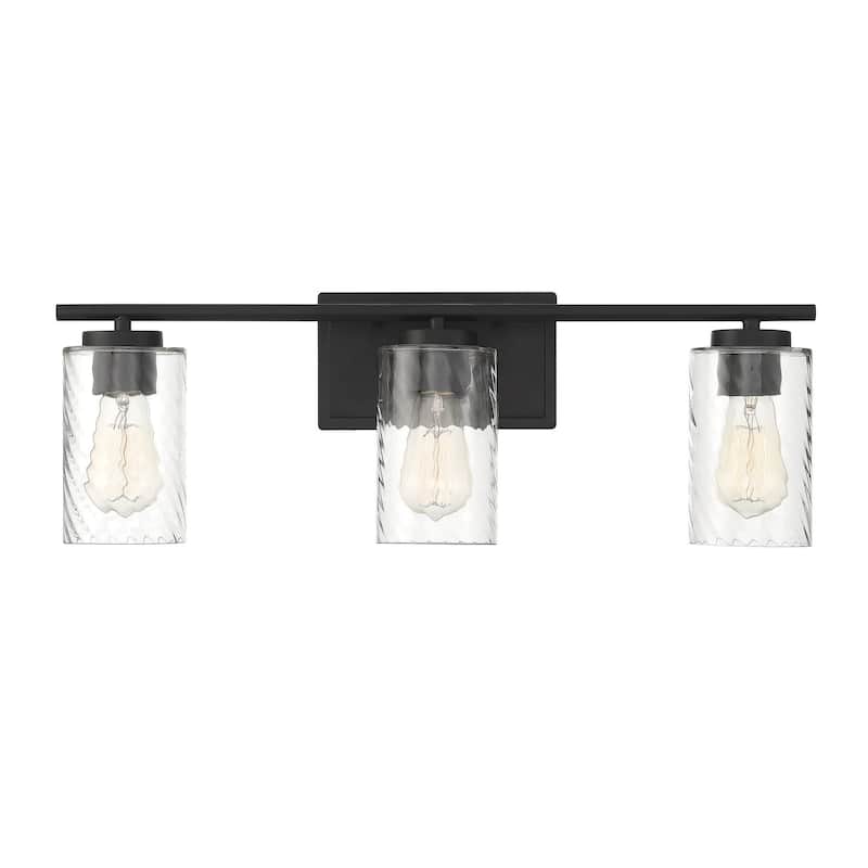Meridian M80038 3 Light 24" Wide Bathroom Vanity Light with Swirl - Matte Black