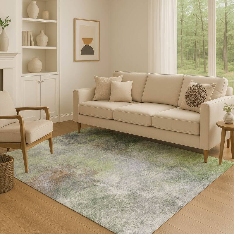 Premium Washable Super Soft Ombre Solid Mayfield Rug - Fern - 9' x 12'