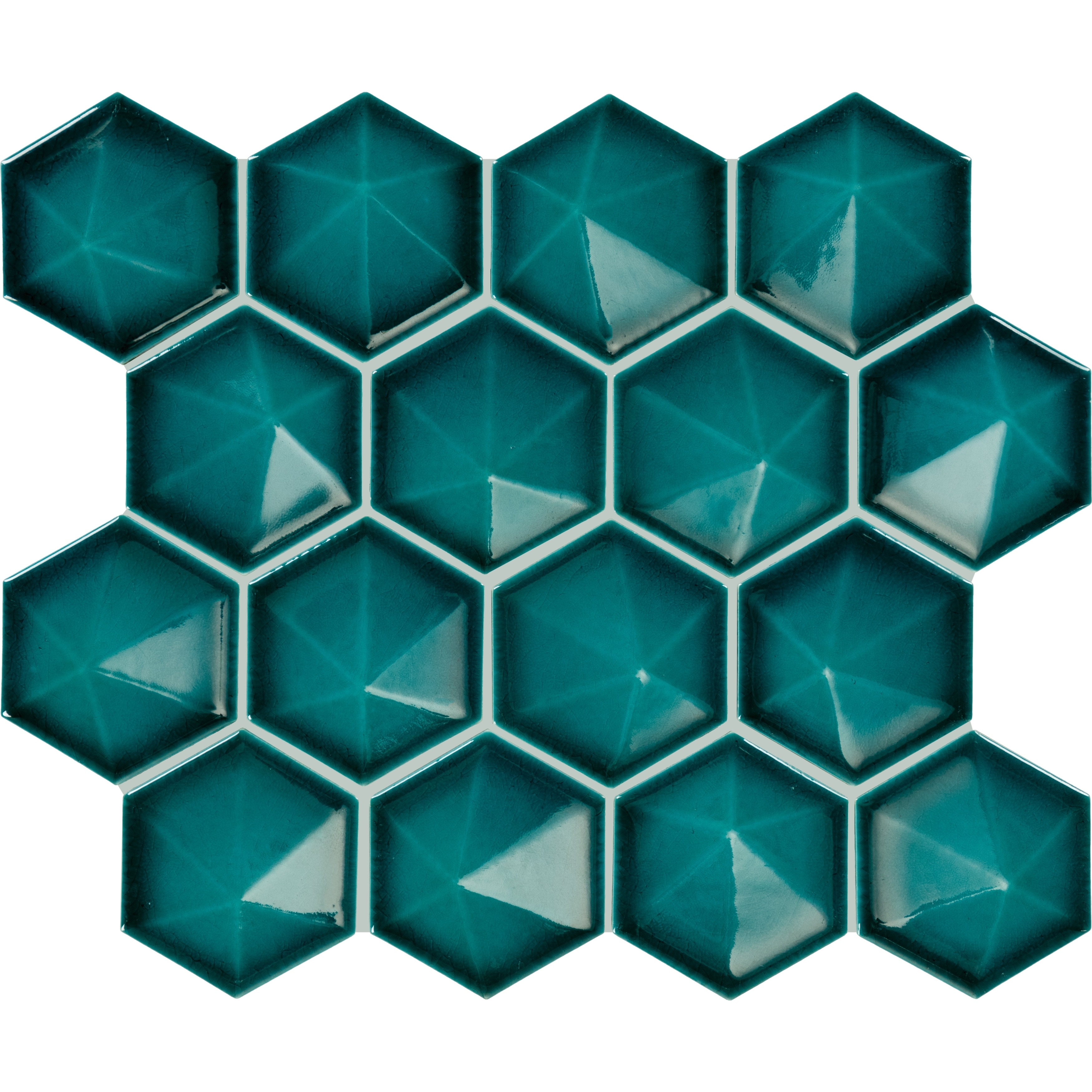 Daltile Artefino Jewel 3" Pyramid Hexagon Mosaic (10 PC Per Carton) (8.60 SQFT Per Carton)