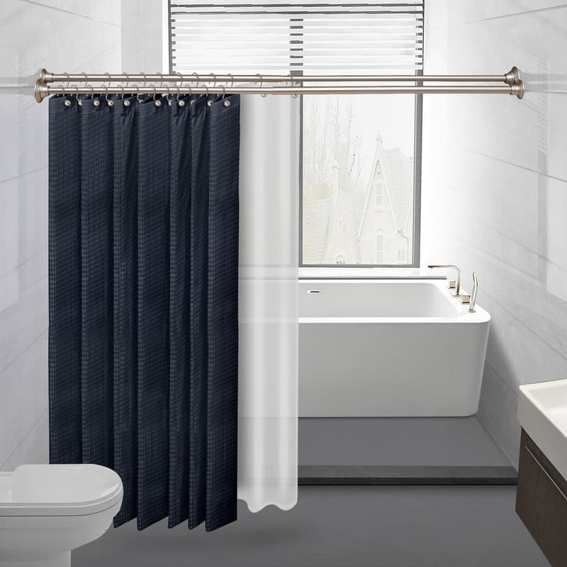 Utopia Alley Adjustable 72-Inch Double Shower Curtain Tension Rods - Rust-Proof Aluminum with Rubber End Cap