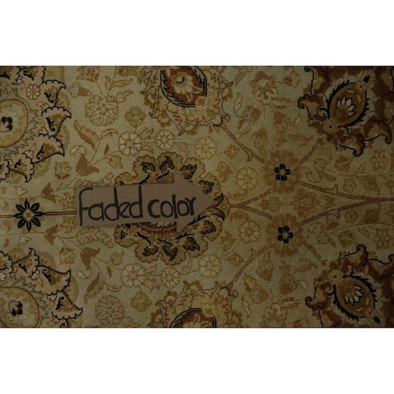 Hand Knotted Oriental 100% Wool Carpet Traditional All-Over Green Ziegler Area Rug - 8' 10'' X 6' 2''