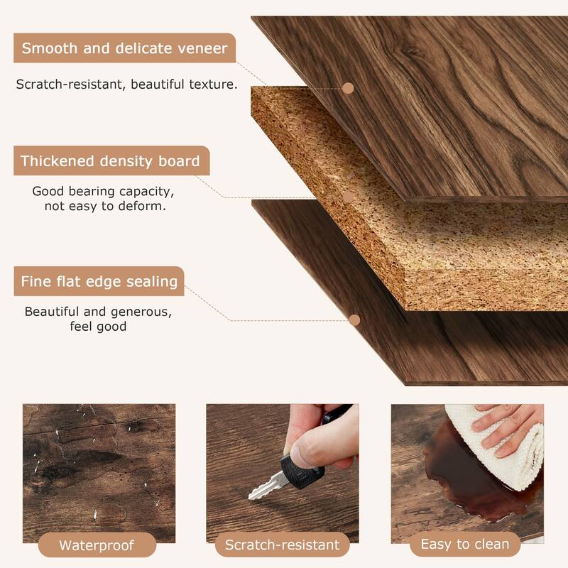 Javlergo Tall 7-Tier Adjustable Corner Bookcase with Drawer MDF Storage Shelf for Living Room Bedroom Kitchen and Entryway