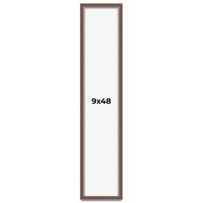 9x48 Shadow Box Frame Brown | 1.125 inches Deep Real Wood Rustic