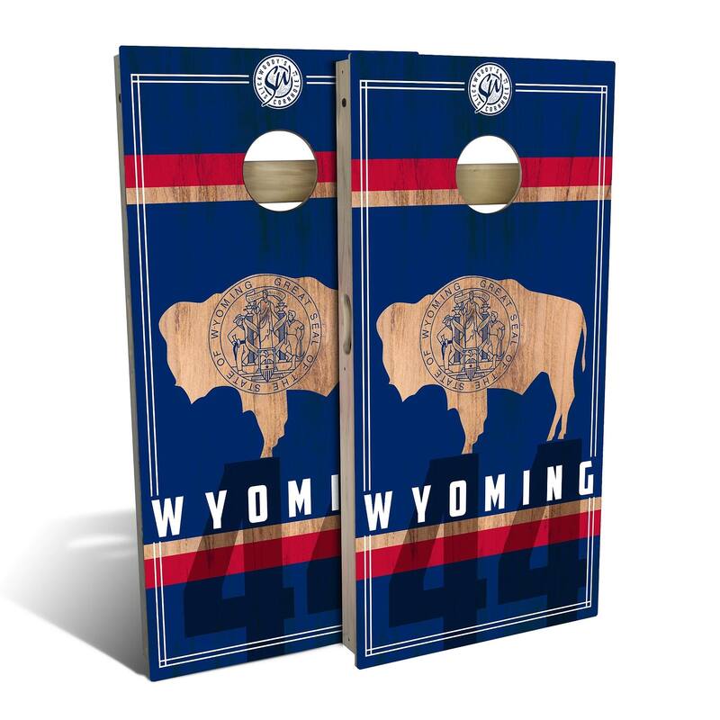 Wyoming State Flag 2.0 Outdoor Cornhole Board Set - 2x4 Boards (24" x 48") - NO Accessories