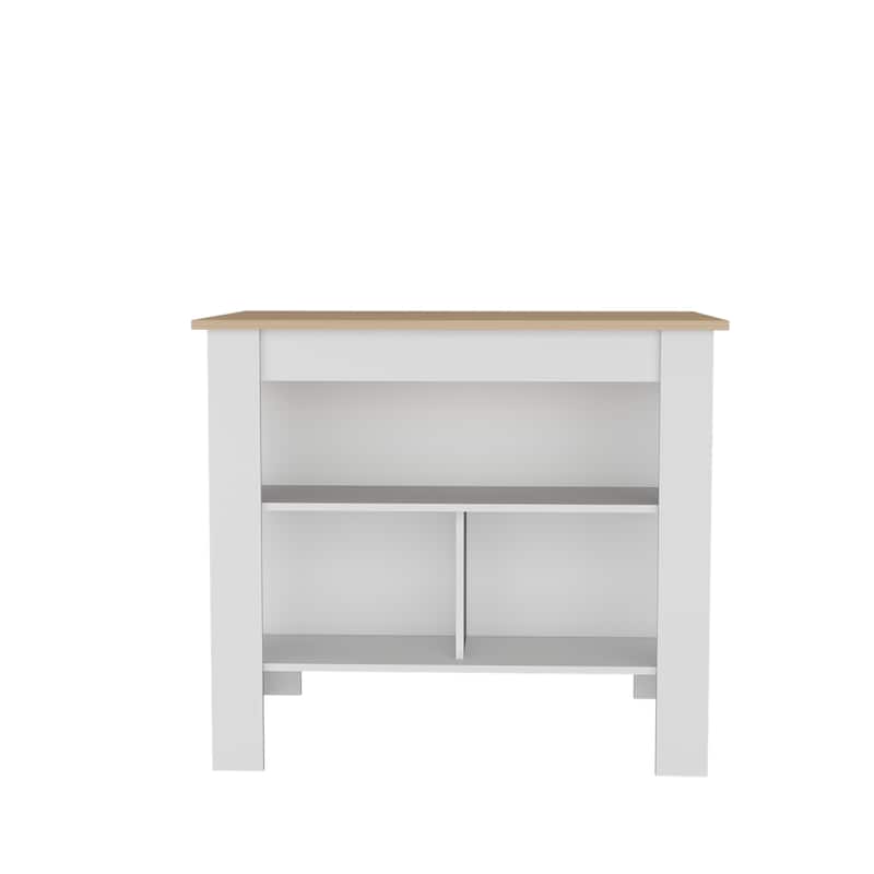 Cortes Kitchen Island 2-Tier Shelf 40" Width and large Work Top