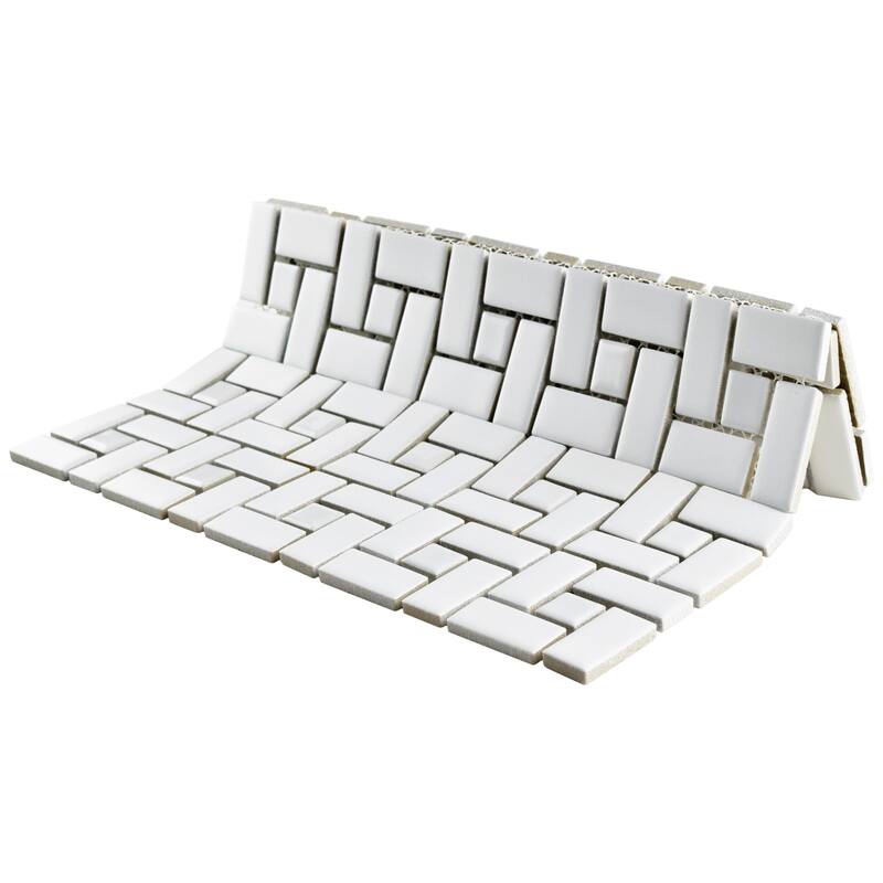 Merola Tile Spiral Matte White w/ Glossy White Dot 12-5/8" x 12-5/8" Porcelain Floor and Wall Tile