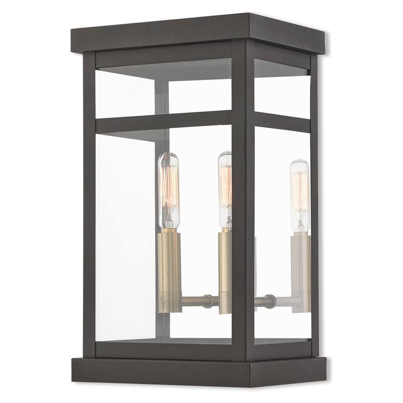 Livex Lighting Hopewell 2 Light 12-3/4" Tall Outdoor Wall Sconce with - Bronze