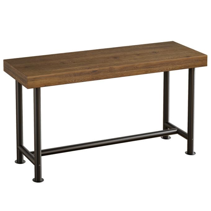 63-Inch Solid Wood Bar Height Dining Pub Table with Metal Frame