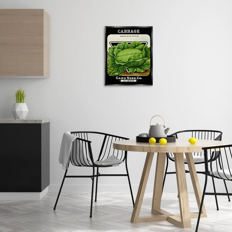 Stupell Vintage Garden Cabbage Framed Floater Canvas Wall Art Design By Lil' Rue