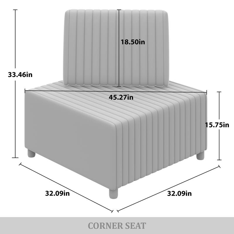 CraftPorch Contemporary Clean-Line Linen Upholstered Corner Seat