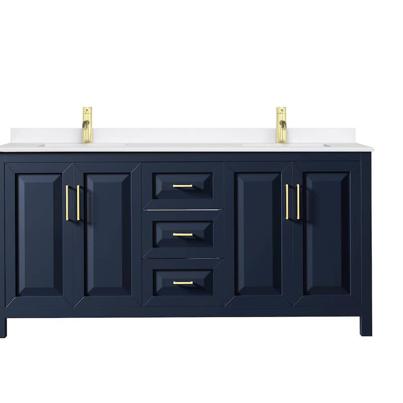 Daria 72-inch Double Vanity, Single Hole Quartz Top