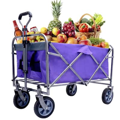 Collapsible Outdoor Wagon - 150 lb Load, Durable 600D Fabric, Easy Setup, Ideal for Sports, Groceries, and Park Trips - Steel