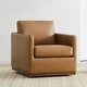 preview thumbnail 77 of 172, Shane Modern Swivel Accent Arm Chair Single - Saddle Brown-Faux Leather