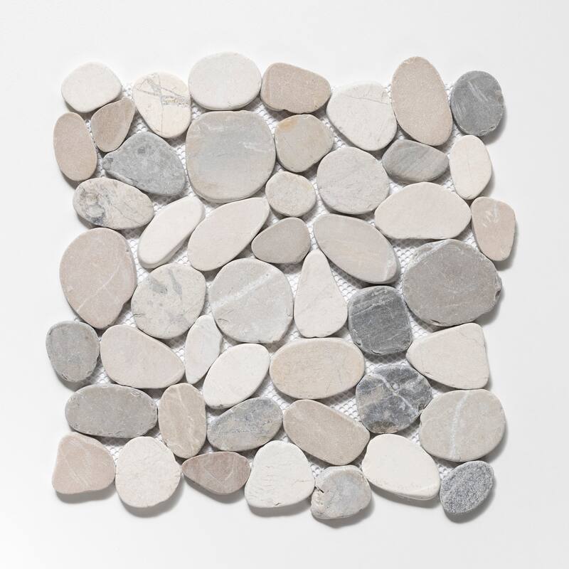 Sliced Pebble 11 in. x 11 in. Mesh-Mounted Mosaic Wall and Floor Tile
