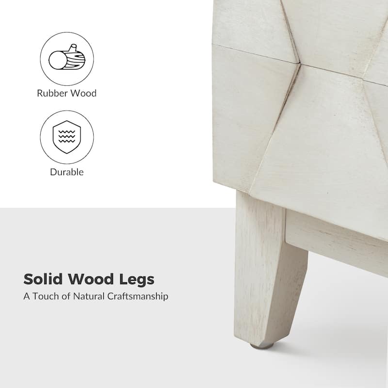 Ethe Mid-Century 2-Drawer Storage Nightstand with Adjustable Solid Wood legs and Charging Station Set of 2 By HULALA HOME
