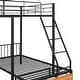 preview thumbnail 27 of 28, Full over Twin & Twin Bunk Bed, Metal Triple Bunk Bed with Drawers and Guardrails