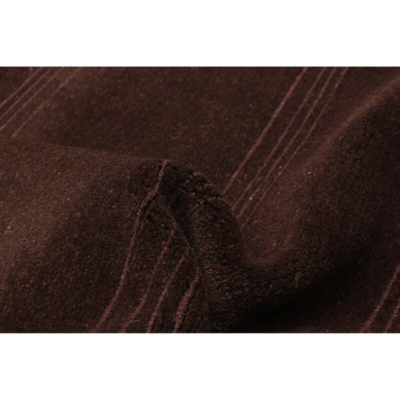 ECARPETGALLERY Hand-knotted Opulence Dark Brown Wool Rug - 3'4 x 12'6