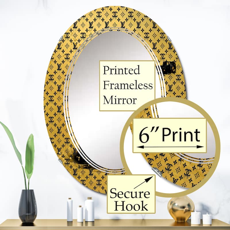 Designart 'Gold Designer Pistol II' Printed Fashion Gun Wall Mirror