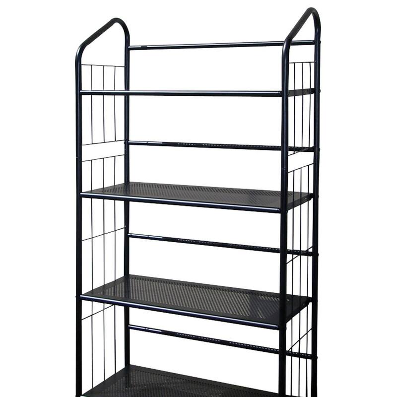 49" Tall 4-Tier Metal Standing Book Shelf - Black