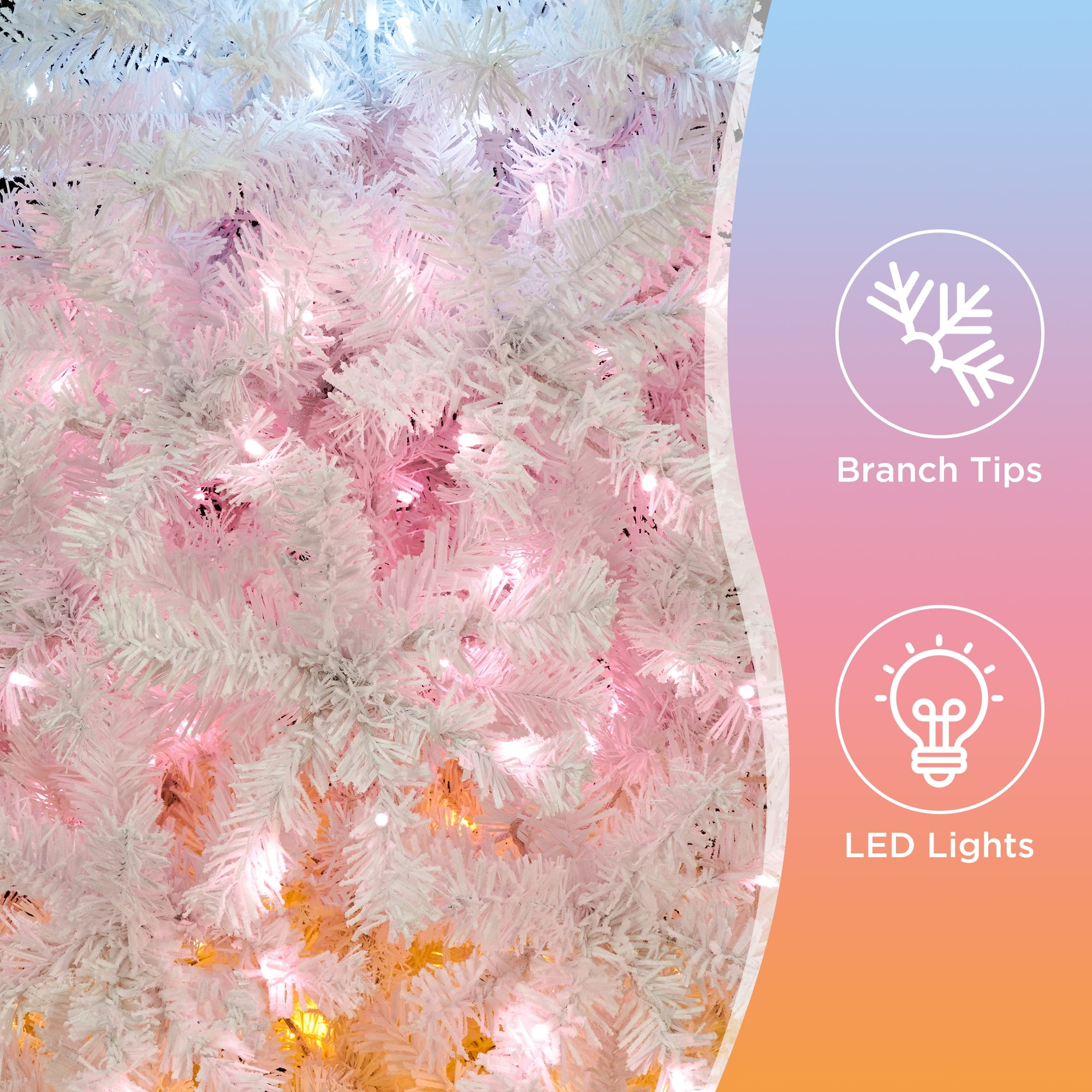6ft Christmas Tree - 300 LED Lights, 600 Bendable Branches, Tri-Color ...