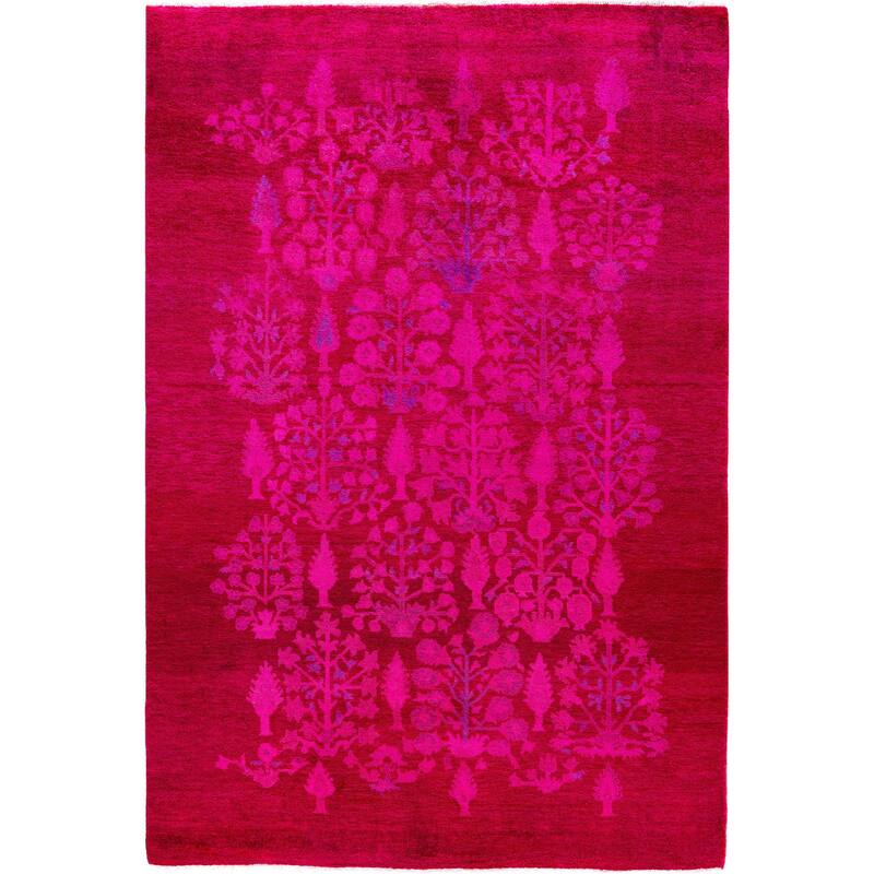 Overdyed One-of-a-Kind Hand-Knotted Area Rug - Pink - 4' 9" x 6' 10"