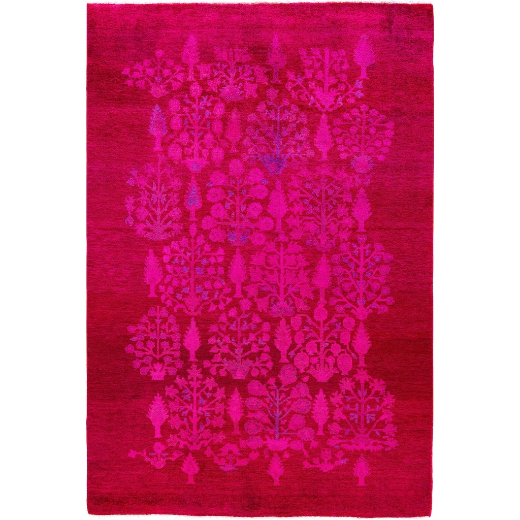 Overdyed One-of-a-Kind Hand-Knotted Area Rug - Pink - 4' 9" x 6' 10"