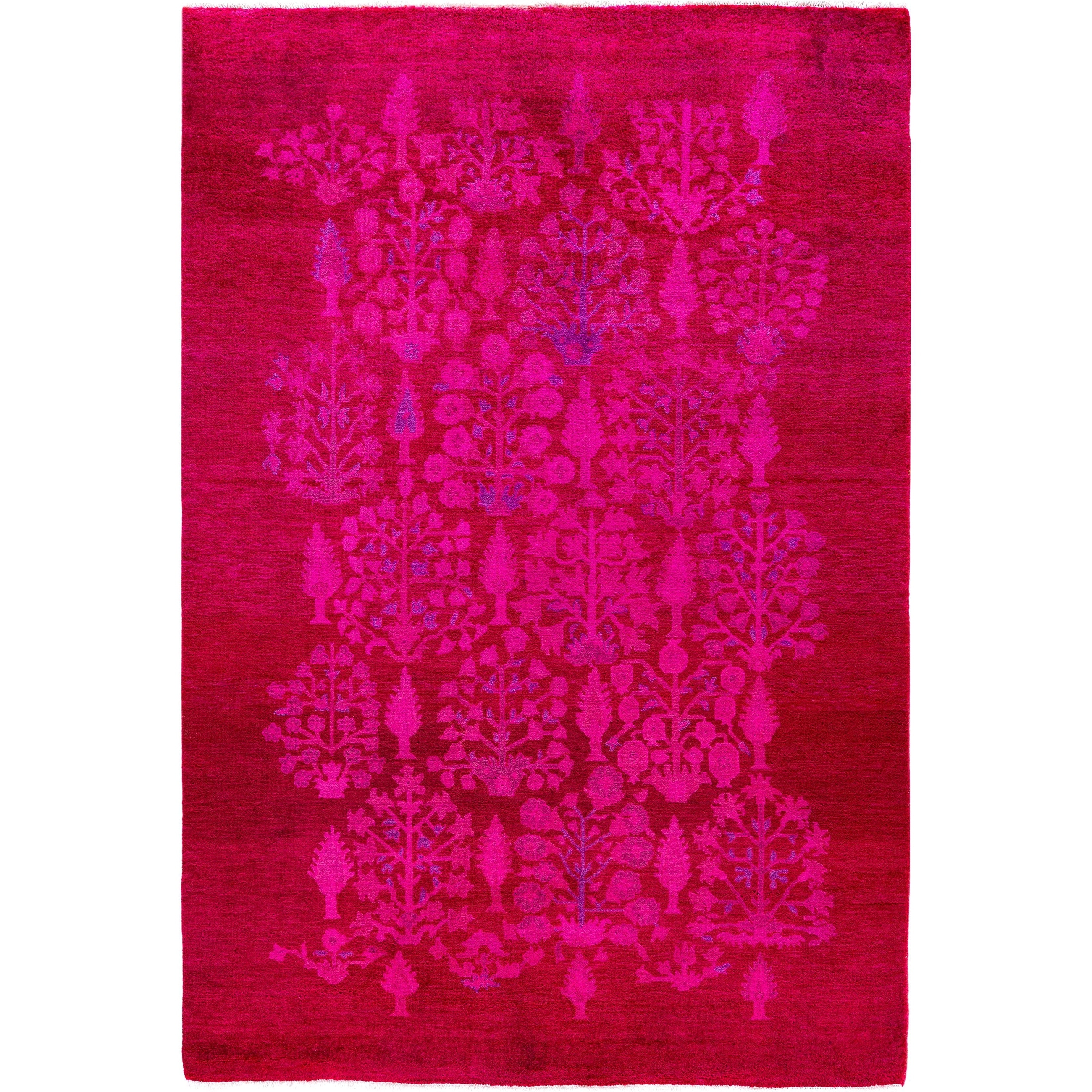 Overdyed One-of-a-Kind Hand-Knotted Area Rug - Pink - 4' 9" x 6' 10"