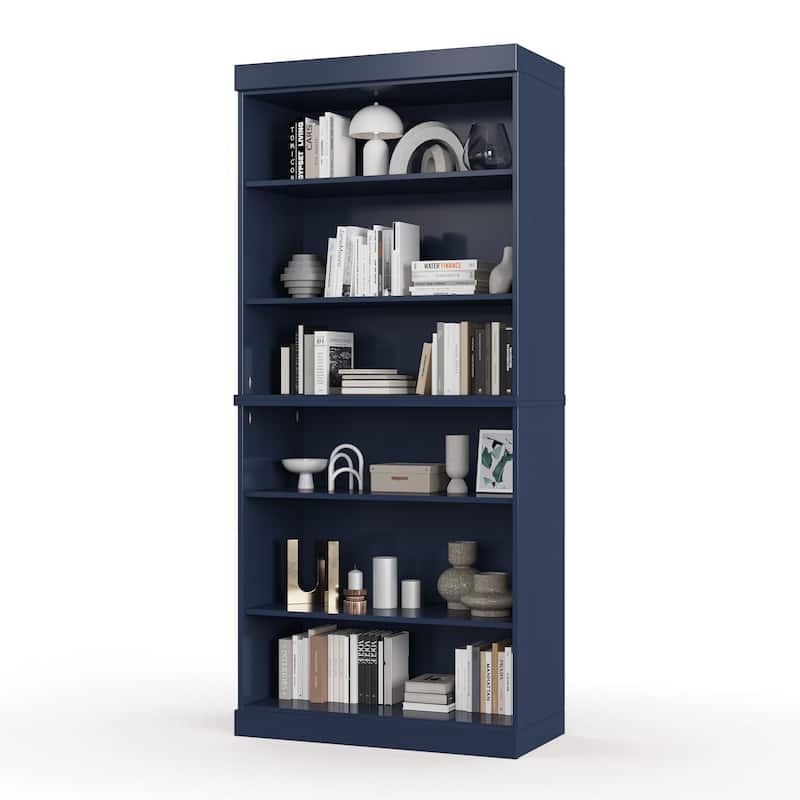100% Solid Wood 6-Shelf Bookcase with Optional Doors by Palace Imports