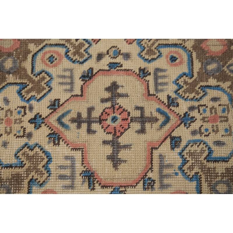 Tabriz Persian Rug Hand-Knotted Oriental Beige Wool Carpet - 7'10"x 10'10"