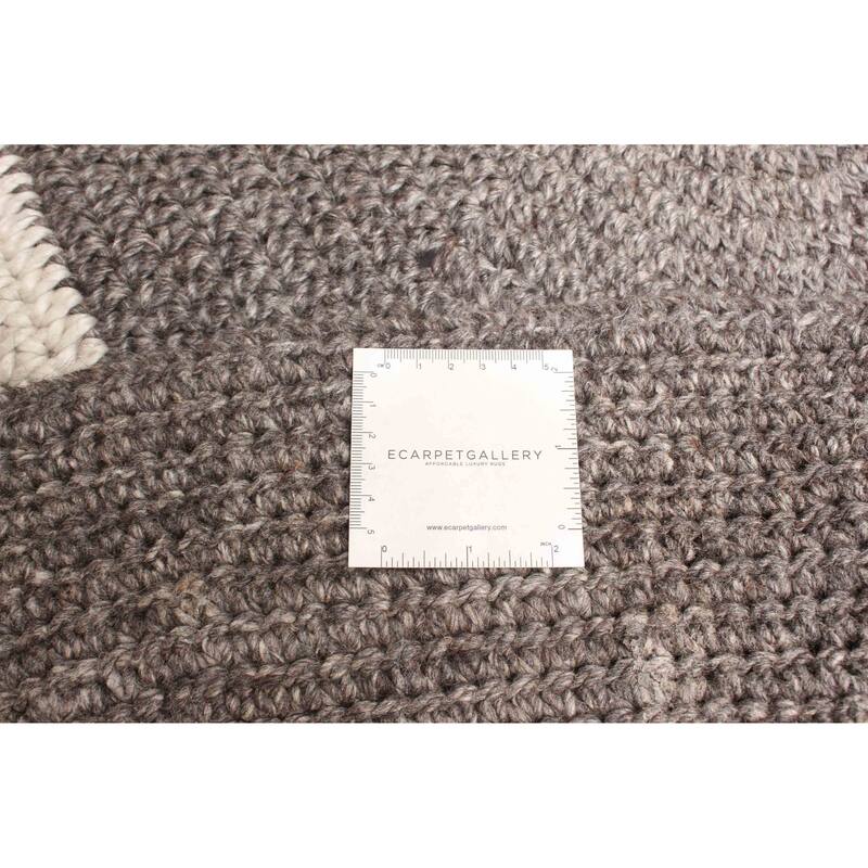 ECARPETGALLERY Braid weave Sienna Taupe Wool Rug - 5'0 x 5'1