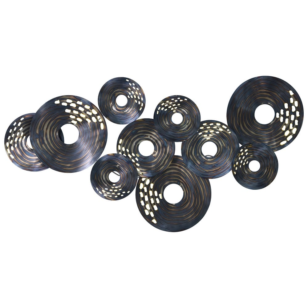 Colorful Hand Painted Etched Metal Wall Sculpture