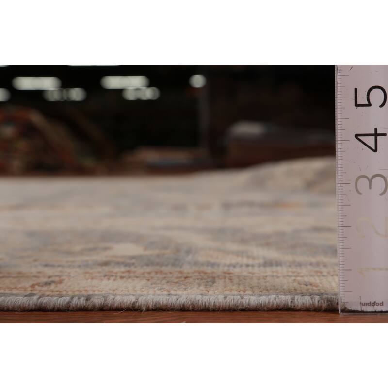 Hand Knotted Oriental 100% Wool Carpet Transitional All-Over Greys & Charcoal Oushak Area Rug - 11' 11'' X 9' 3''