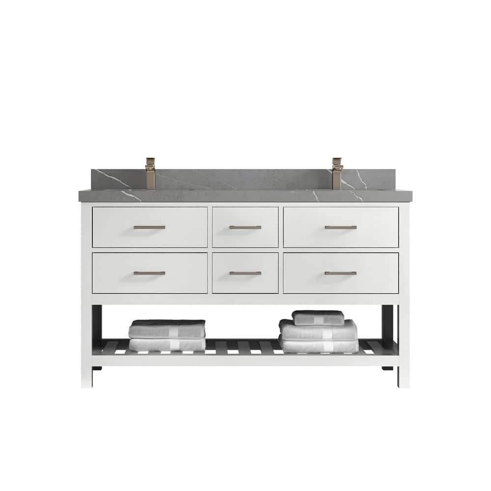 Willow Collections 60 in. W x 22 in. D Parker Double Sink Bathroom Vanity with Countertop