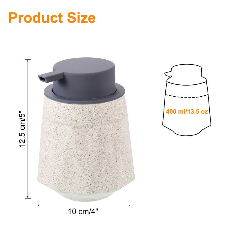 Foaming Soap Dispenser 400ml/13.5oz Ceramic Foaming Soap Pump for Home - Beige