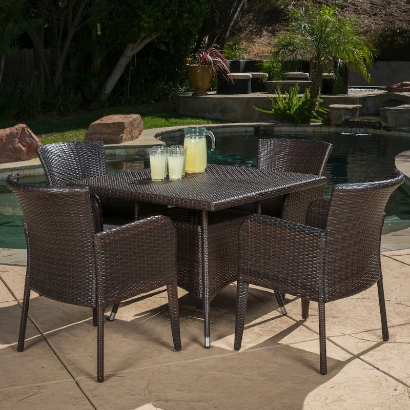 Christopher Knight Home Corsica Outdoor 5-piece Wicker Dining Set - Multibrown
