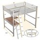 preview thumbnail 17 of 32, Merax Metal Loft Bed with L-shaped Desk and Shelf