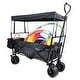 preview thumbnail 6 of 6, Folding Wagon Garden Shopping Beach Cart (Black)