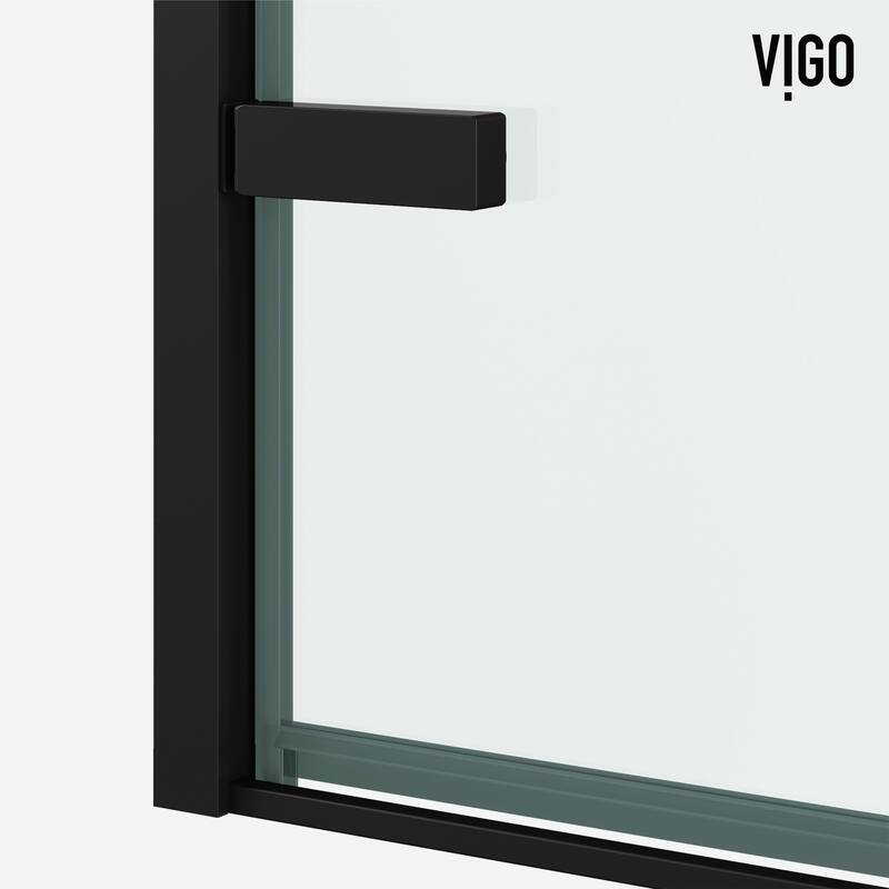 VIGO Meridian 34"D x 34"W x 73"H Framed Hinged Shower Enclosure in Matte Black