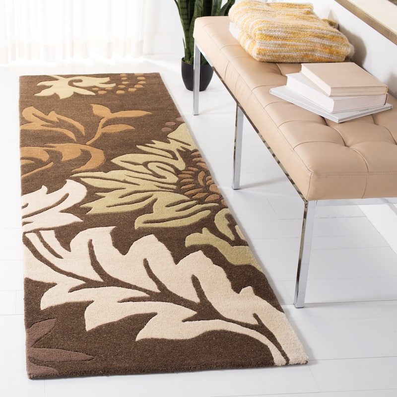 SAFAVIEH Handmade Soho Kristyn N.Z. Wool Rug - 2'6" x 8' Runner - Brown/Multi