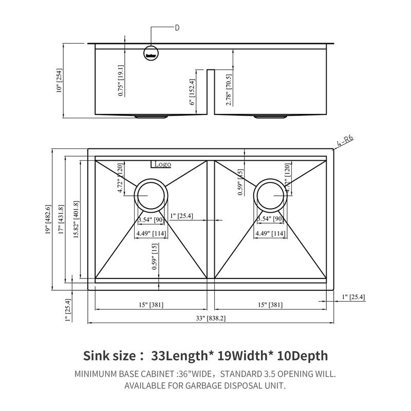 Double Bowl (50/50) Undermount Kitchen sink - Brushed Nickel
