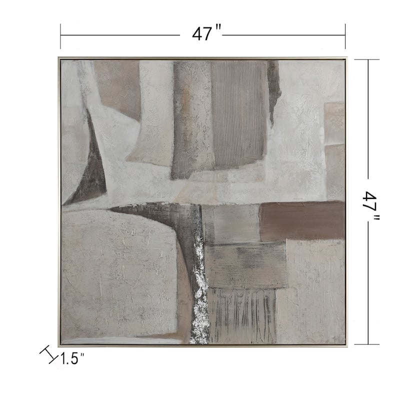 Stepping Stones I - Hand Painted Abstract Wall Art - Mixed Media - Champagne Frame