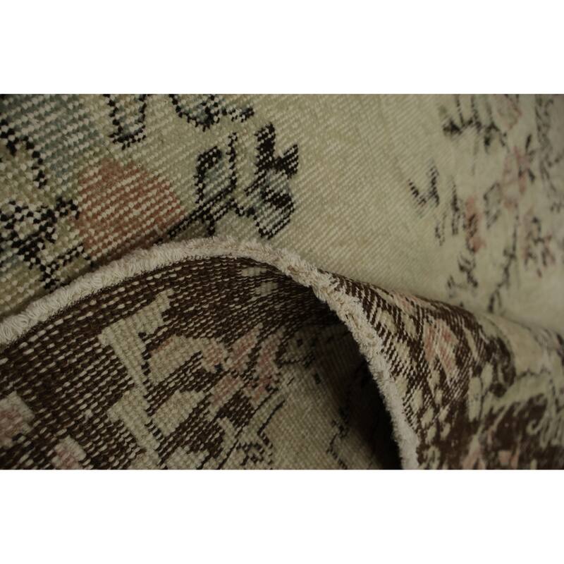 Hand Knotted Oriental 100% Wool Carpet Transitional Floral Beige & Ivories Anatolian Area Rug - 9' 8'' X 6' 3''