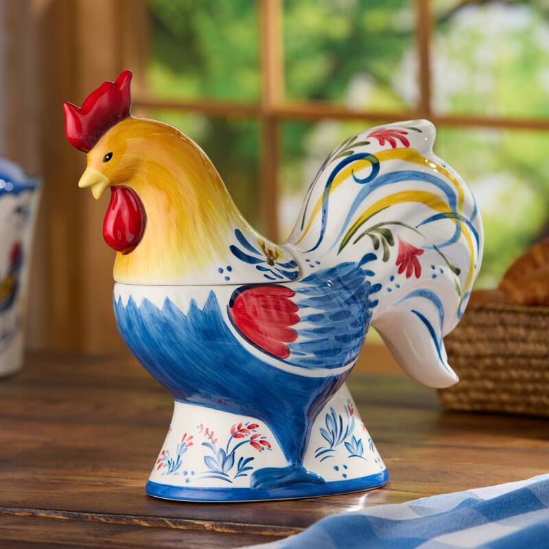 Certified International French Rooster 104 oz. 3-D Cookie Jar - 11.50"L x 5.50"W x 11.50"H