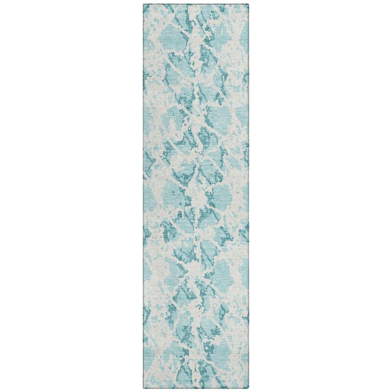 Machine Washable Indoor/ Outdoor Abstract Modern Chantille Rug