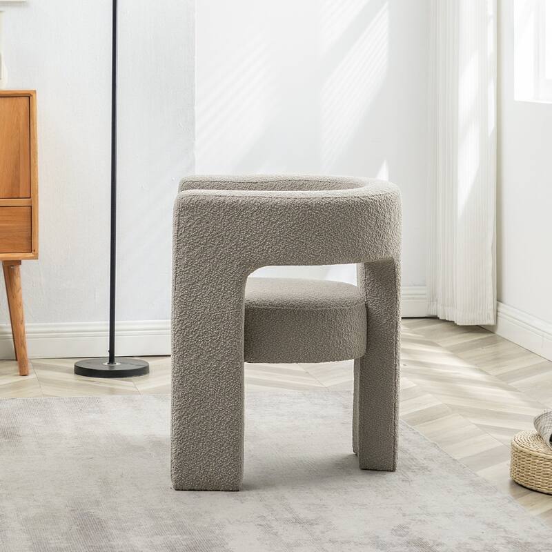 KINWELL 28" Wide Boucle Upholstered Square Armchair