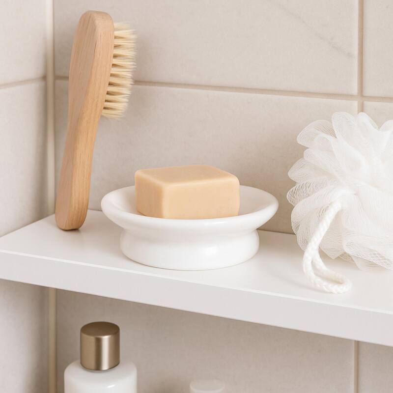 Creative Home Spa Collection White Marble Soap Dish, Soap Tray, Soap Holder