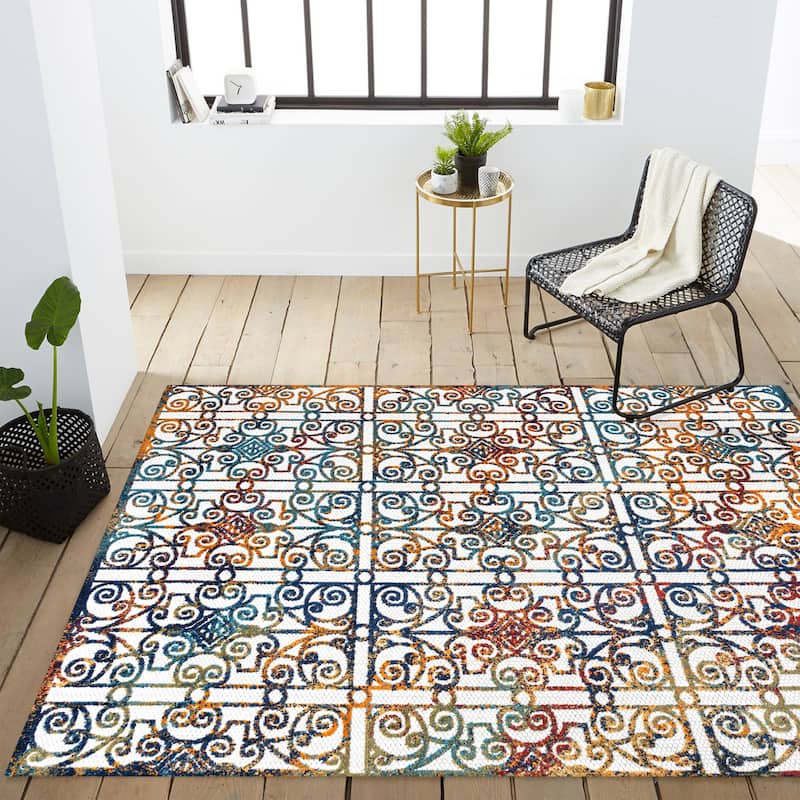 JONATHAN Y Tropics Ornate Trellis Indoor/Outdoor Area Rug
